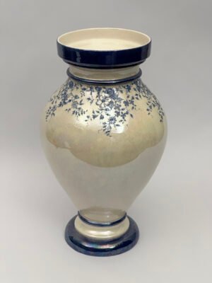 Pearl Lustre Blue Floral Vase
